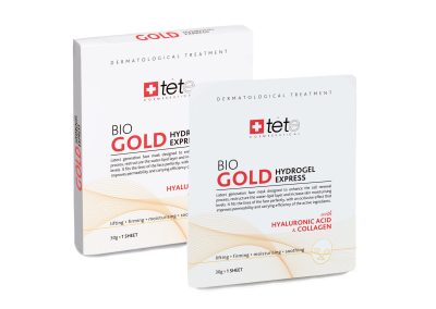 TETe BIO Gold Collagen Mask - коллагеновая маска моментального действия с коллоидным золотом, упаковка (4 штуки).